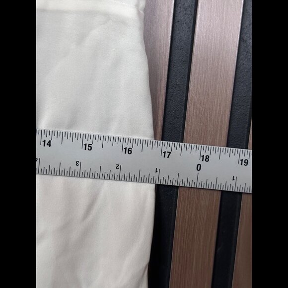 Jenni Kayne Dress Medium/Large Womens Ivory Silk Short Sleeve Pencil Sheath Midi - Picture 4 of 7
